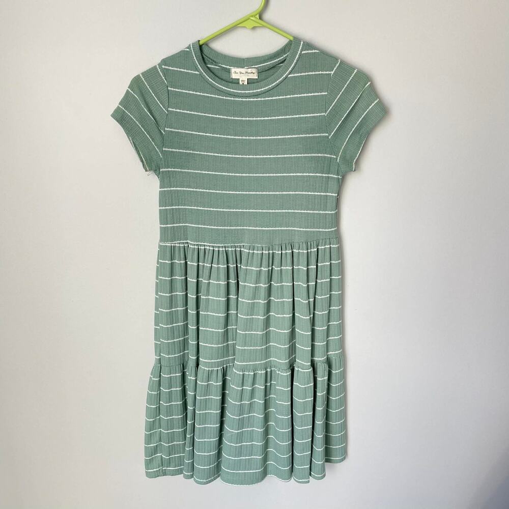See You Monday Green Stripe Dress sz Small